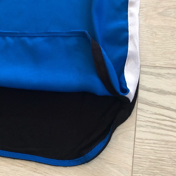 Worthington Color-block Mixed Media Blue/Black Tunic Tank Top Blouse - Picture 10 of 16